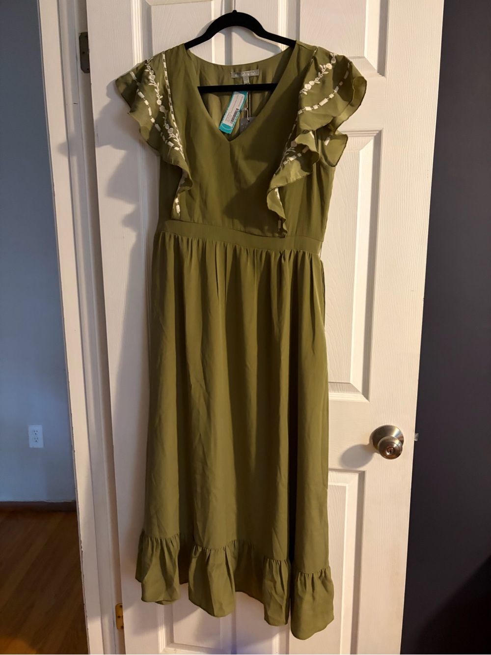 Daniel Rainn Ava Flutter Sleeve Print Dress